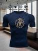 Men's Short Sleeve Compression T-Shirt Breathable Elastic Ancient Greek/Strength Training Style Top