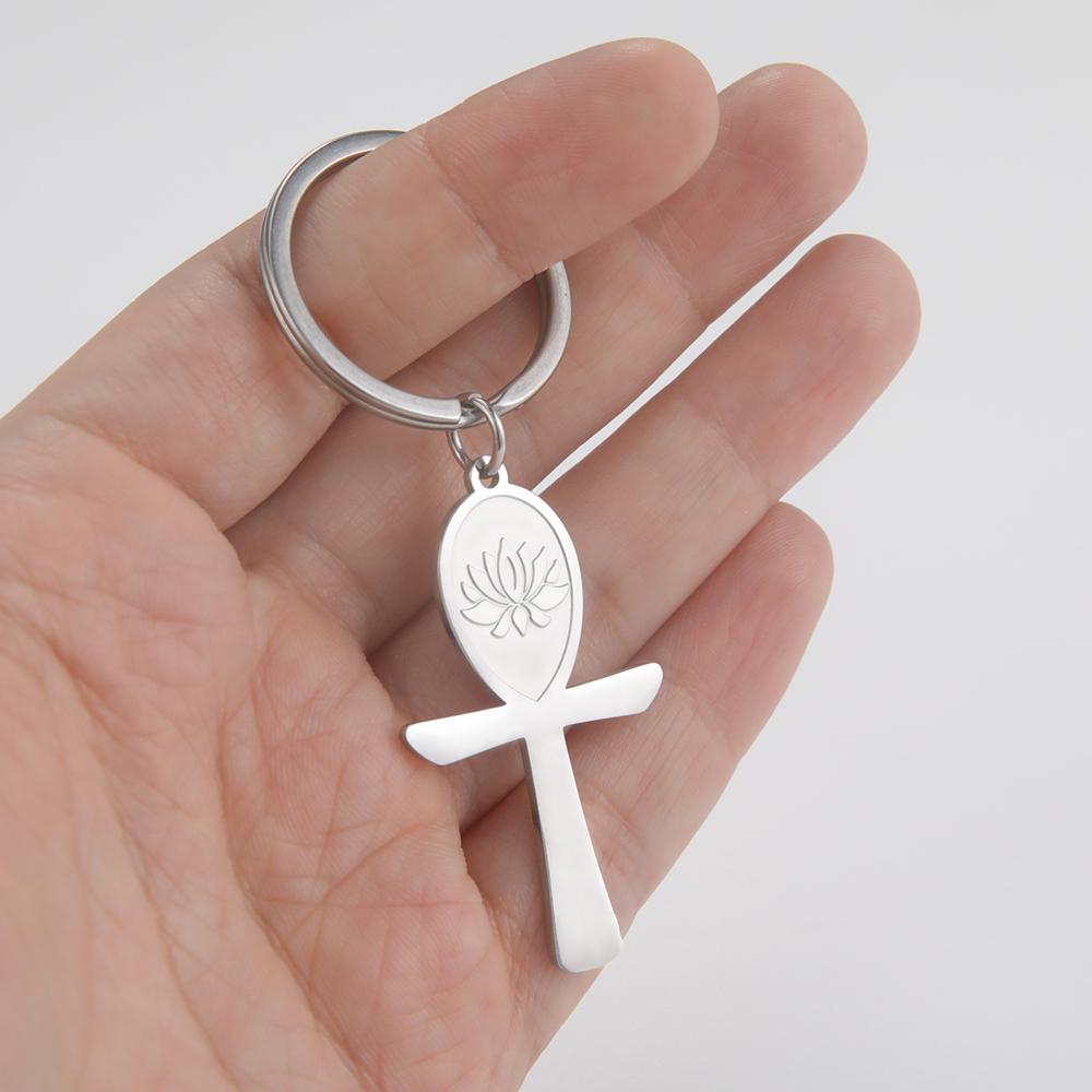 Dawapara Ancient Egyptian Ankh Cross Keychain Eye of Horus Anubis Protection Amulet Keyring Stainless Steel Jewelry