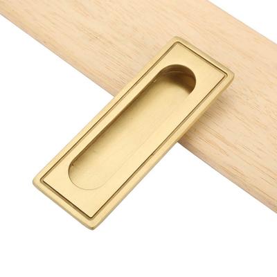 Brass Recessed Handle 105x38x11.5mm Flat Finger Pull Design Invisible Finger Pull With 2 Installation Screws