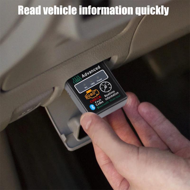 Car HH OBD Bluetooth Scanner Read and Erase Car Fault Code Engine Light Scanner Code Reader for Andriod Pc iOS