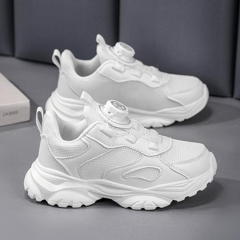 Children's shoes, boys' shoes, new spring/autumn styles, breathable mesh athletic shoes, campus-style black casual running shoes
