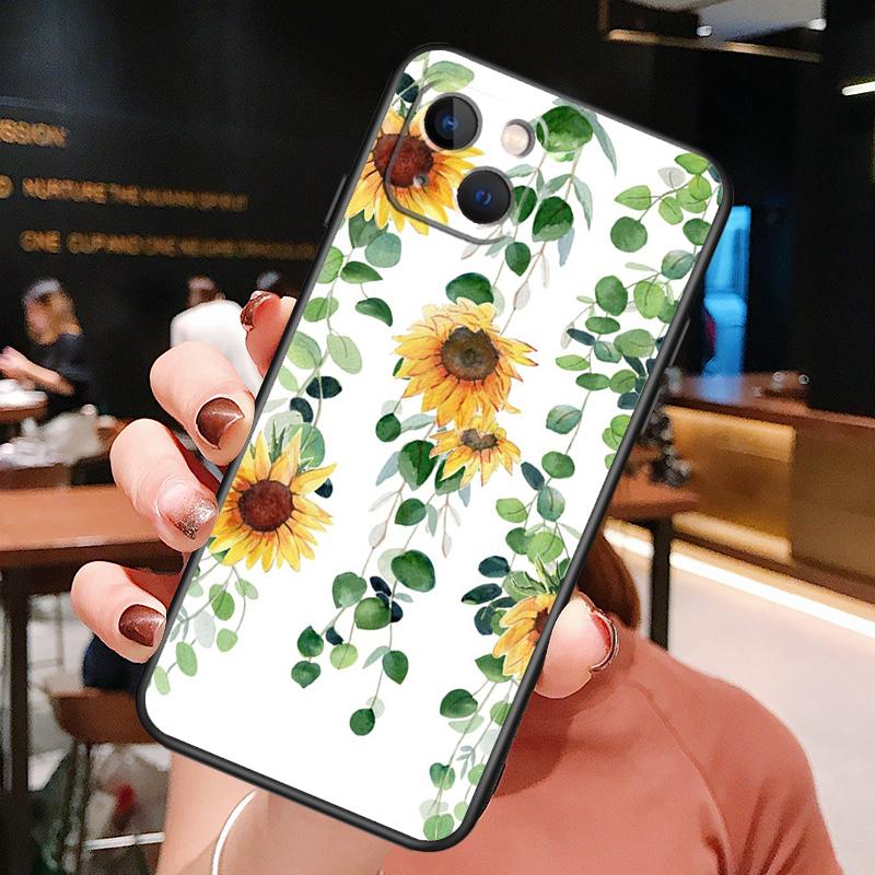 Beautiful Yellow Sunflower Phone Case For iPhone 16 Pro Max 15 13 12 11 14 Pro Max Plus 12 13 Mini XR 16e Funda Cover