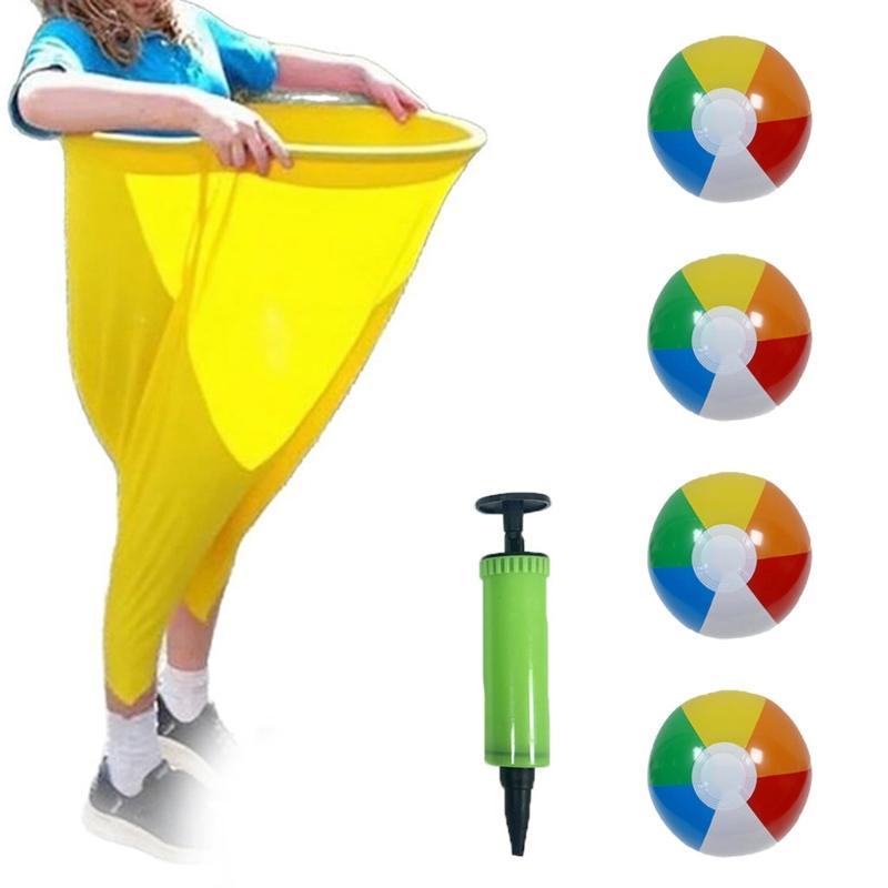 Funny Granny Pants Yard Game Set Entertainment Throwing Game Giants Elastic Pants with 4 Balls and Air pumps Enduring