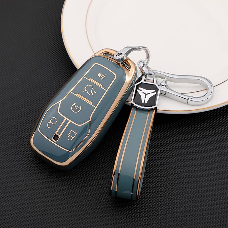 Car Key Cover Case for Ford Fusion Mondeo Mustang F-150 Explorer Edge 2015 2016 2017 2018 Car Styling Key Protection Keychain
