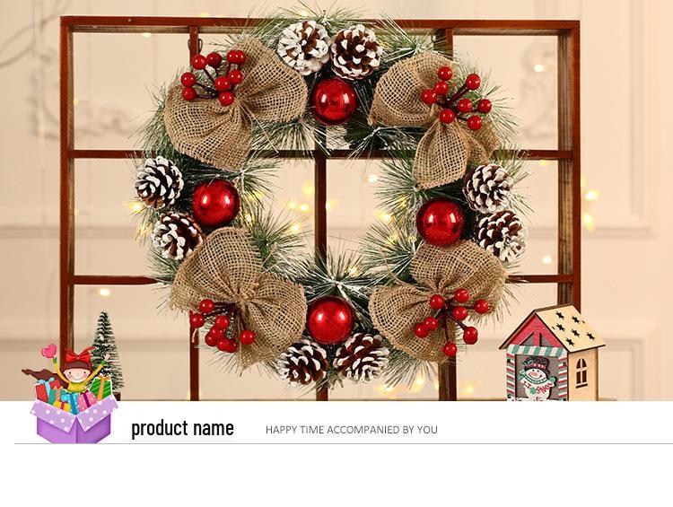 High-Grade Pinecone & Pine Needle Christmas Wreath for Doors & Tabletop Decorations