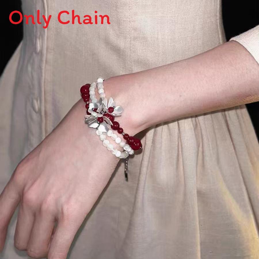 Handmade Silver Flower Pearl Bracelet For Women With Waterdrop Beads And Iris Elements