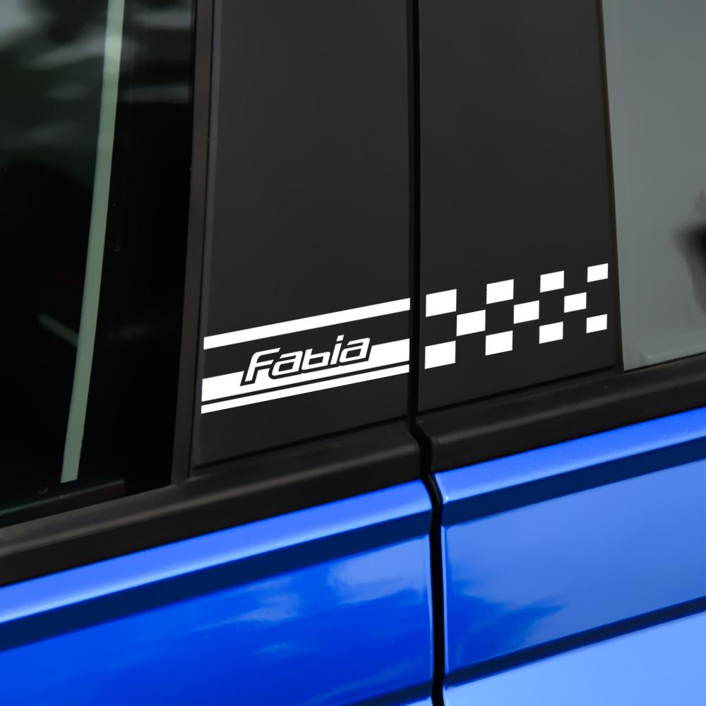 Qsdnr5 Auto Mittelssäule Türfensterleiste PVC Aufkleber Dekoration Für Skoda S Kodiaq Fabia Kamiq Karoq Octavia 3 A5 A7 Rapid VII Scala
