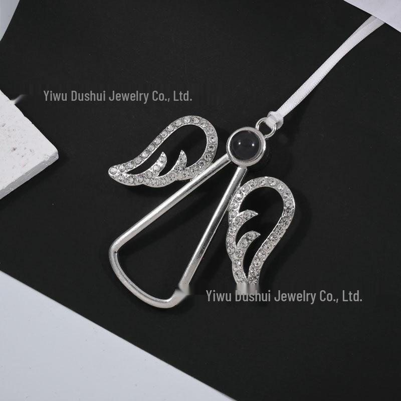10mm Micro-Carved Angel Wing Projection Pendants - Custom Color Picture Christmas Ornaments
