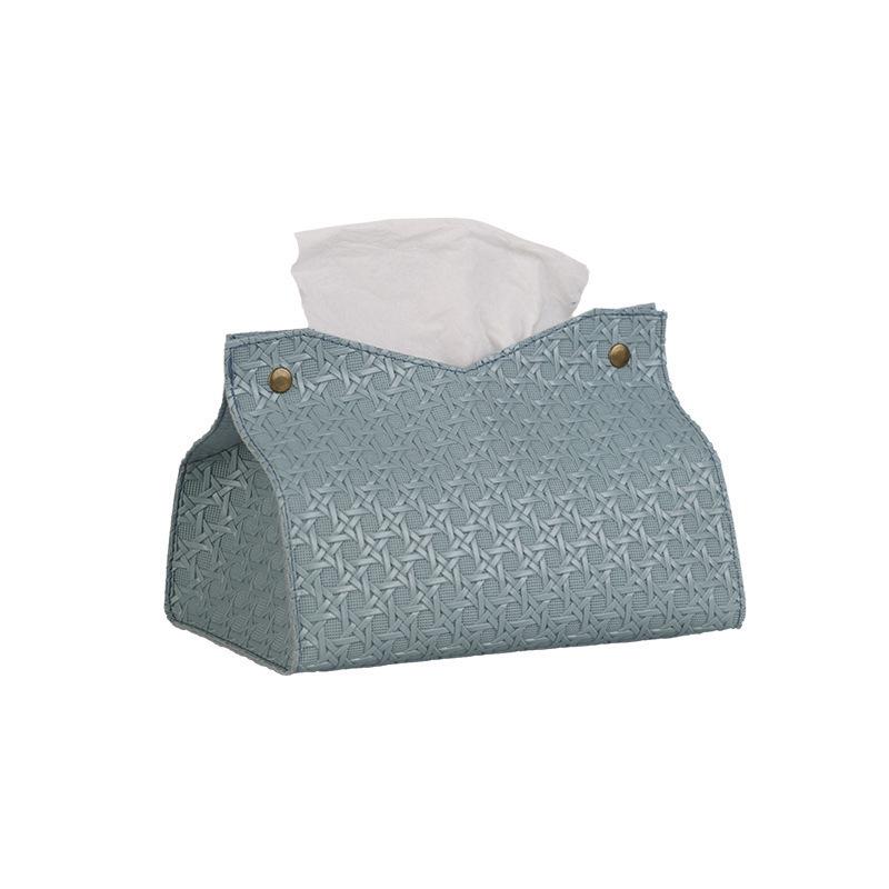 Luxury Woven Tissue Box for Home, Living Room, or Car - Solid Color Napkin Holder