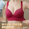 Solid color large cup without steel ring, double breasts, thin large size bra cover gathered to prevent sagging