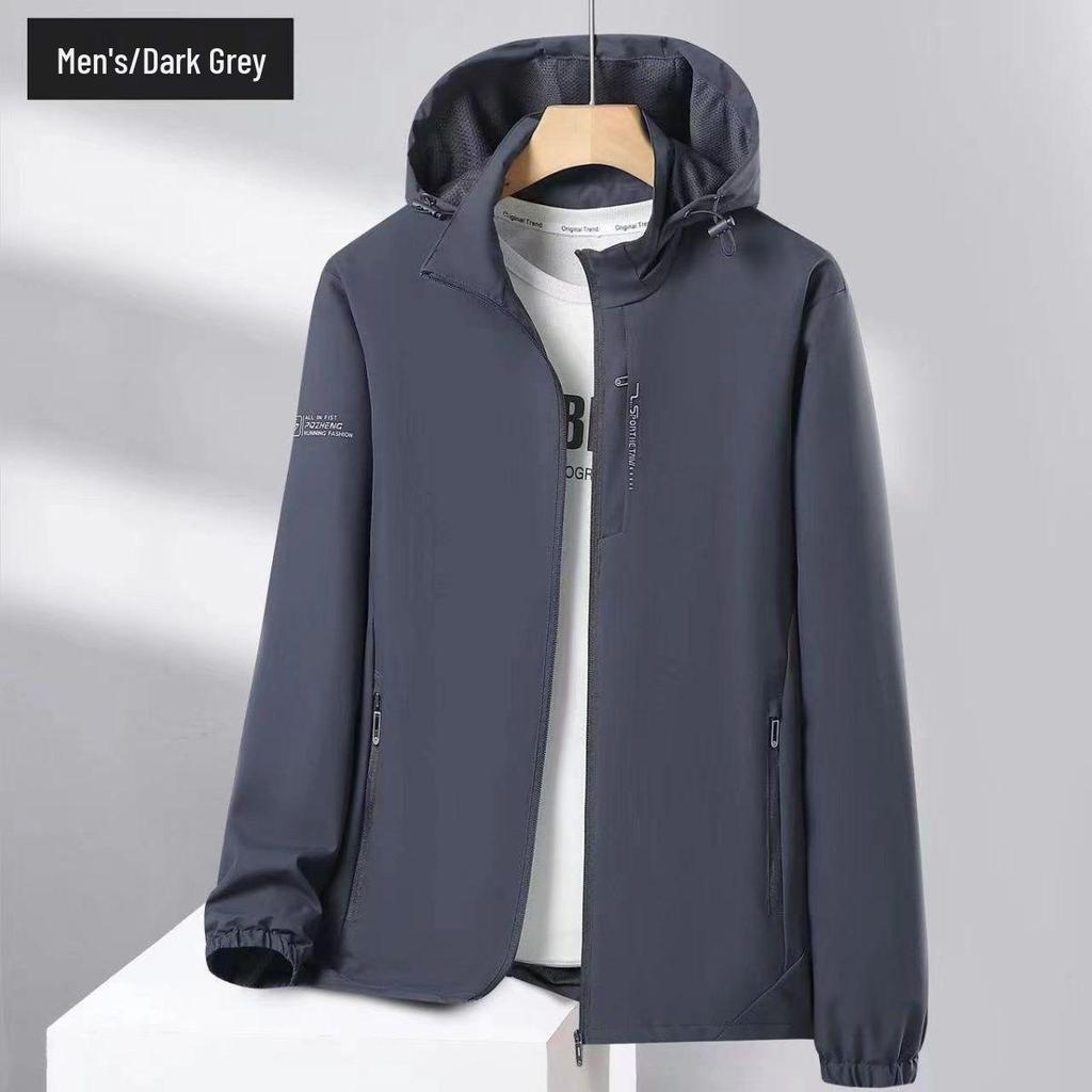 Herren- & Damen-Wasserdichte Sport-Windjacke mit abnehmbarer Kapuze - Frühlings-/Herbstjacke