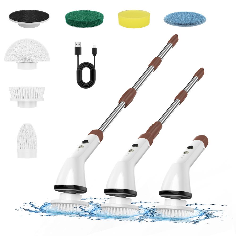 New Wireless Electric Cleaning Brush Household 8-in-1 Handheld Long-Handle Electric Brush