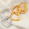 Light Luxury Personality Fashion Design High Sense Earrings Gold Plated Titanium Steel Geometric Zircon Inlaid Earrings