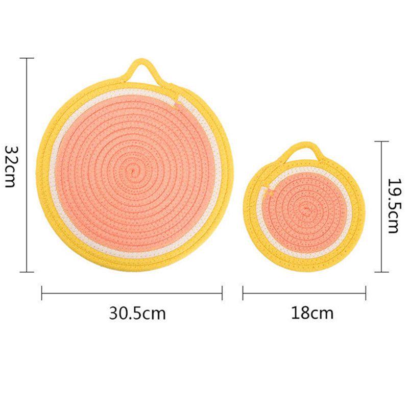 Kitchen Table Mat Tableware Pad Woven Heat Resistance Party Photo Props Fruit Shape