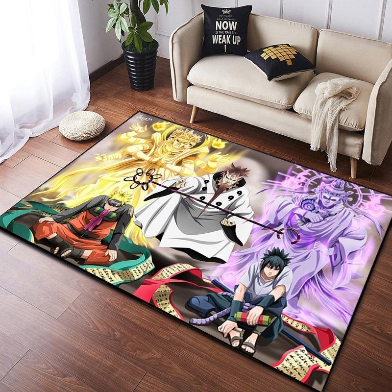  Naruto Anime Carpet Cloud Akatsuki Anime Rug for Boy's Gaming Room Decor Non Slip Style E-sports Swivel Chair Floor Mat