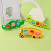 3Pcs Stress Relief Push Bubble Toy Toddlers Fine Motors Skills Cartoon Caterpillar Crocodile School Bus Flipping Bubble Sensory Fidget Toy Travel