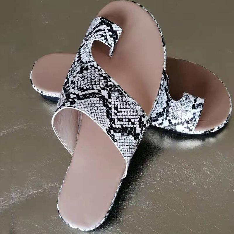 Summer Women's Flat Toe Casual Sandals and Slippers Women's Beach Sandals Leopard Print 35-43 Large Size