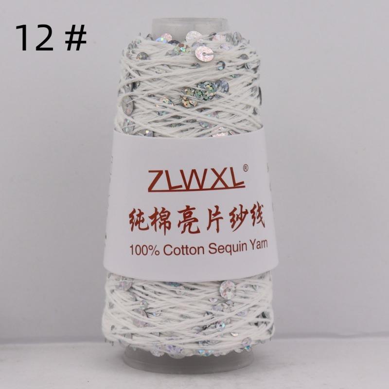 1000g /3200M 100% Cotton Yarn 6mm+3mm Special Sequin Yarn DIY Knitted Garment Accessories Rag Doll Knitting Yarn