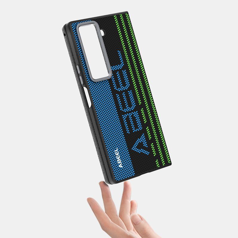 For Samsung Galaxy Z Fold 6 5 4 Case Magsafe Slim Rough Carbon Fiber Magnetic Folio Foldable Case Cover Alloy Lens Anti-fingerprint