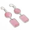 Pink Monalisa Gemstone Handmade 925 Sterling Silver Jewelry Earring 2.29" GK-7278