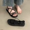 Roman sandals women's 2025 new summer wear with skirt casual Internet celebrity fairy style versatile flat beach