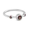 Garnet Triple Bezel- 925Set Ring - 925 Sterling Silver