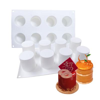 8 molde cilíndrico de silicona para hornear pasteles y Mousse, molde cilíndrico para postres