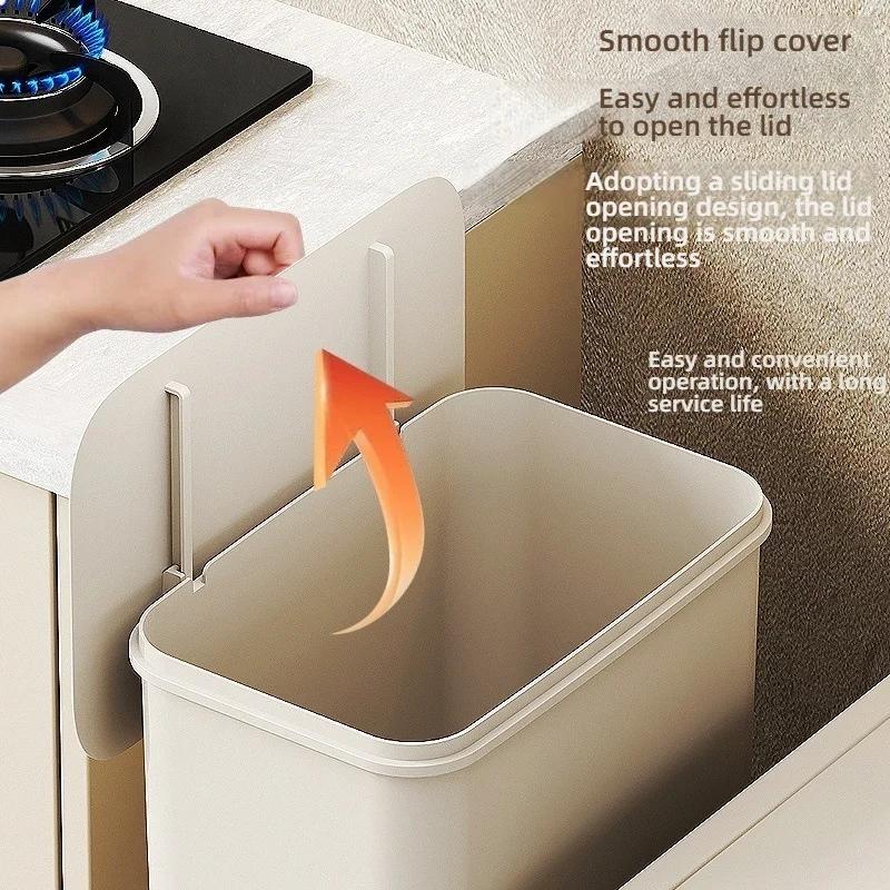 White Concise Design Durability Plastic Waste Container with Look Feet Wheel Perfect Household Cleanliness Various Indoor Space