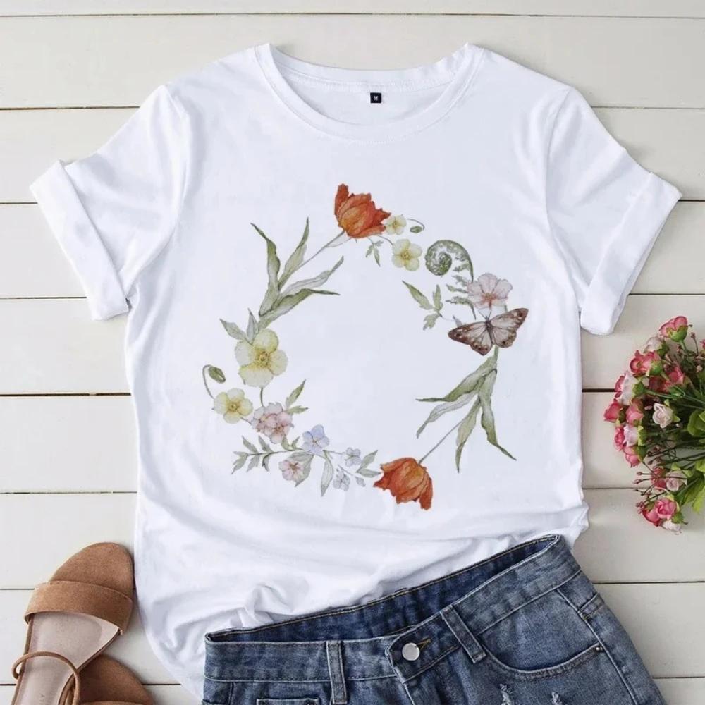 1pcs Fairytale Mushroom Insects Tshirt Watercolor Forest Animal Tshirt Oversize Casual Tshirt Nature Lover Daily Streetwear S