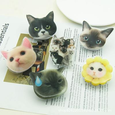 INS Niedlicher 3D Lustiger Katzen-Telefonständer Grip Tok Unterstützung für iPhone 11 13 Samsung Grip Tok Klappbarer Fingerständer Sockelhalterung