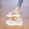 Step on shit feeling black sandals women's summer wear 2025 new soft-soled beach shoes French fairy style fashion sandals