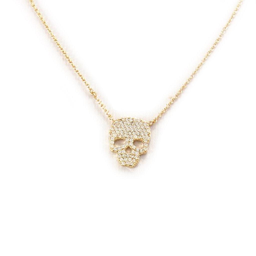 Les Trésors De Lily [K6683] - Gold-Plated 'Skull' Necklace