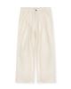 BESLOW Wide Fit Two Tuck Linen Denim Pants Ecru