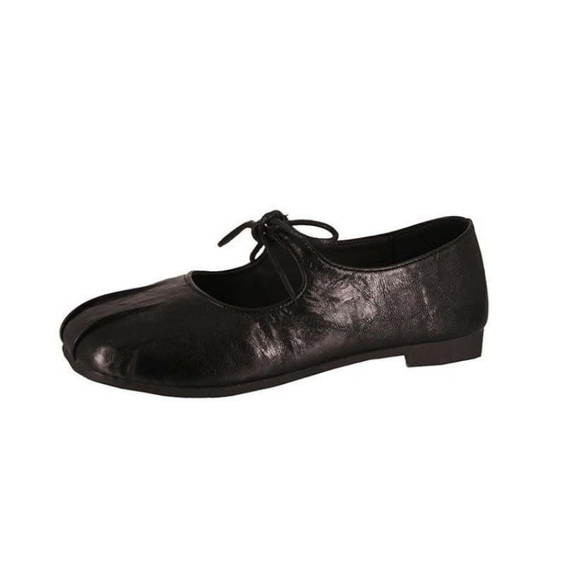 Pantofi plat de damă din piele întoarsă franțuzească pentru primăvară și vară, pantofi balerini eleganți Mary Jane de seară