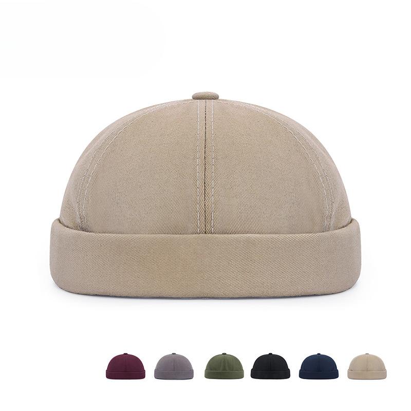Trendy Retro Hip-hop Landlord Hat Melon Rind Hat Smooth Board Without Brim Tang Hat