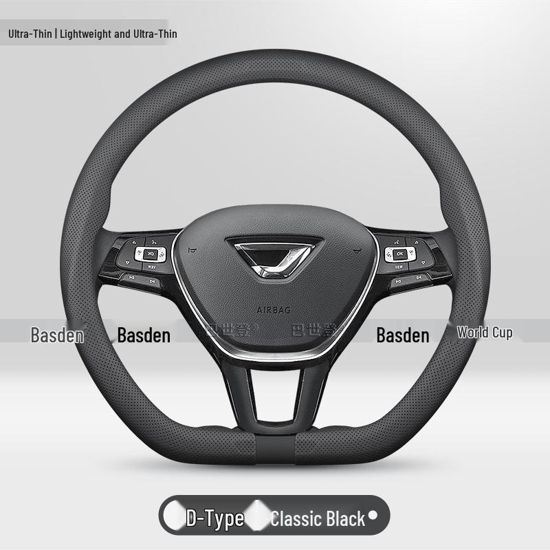Genuine Leather Ultra-thin Anti-slip Steering Wheel Cover for New Jetta VS5/VA3/VS7/VA7/VS8