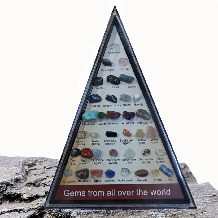 Miniatur Natürliche Kristallachat Edelsteine 36 Arten Kompakte Vitrine Enthalten Geeignet für Bildungszwecke