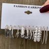 6/24 Pairs Gold Color Vintage Hoop Earrings Set for Women Girl Imitation Pearl Geometric Metal Twist Earring Fashion Jewelry
