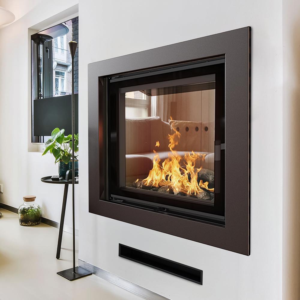 Water heating fireplace KRATKI LUCY 12 kW Ø 200 black thermotec lining