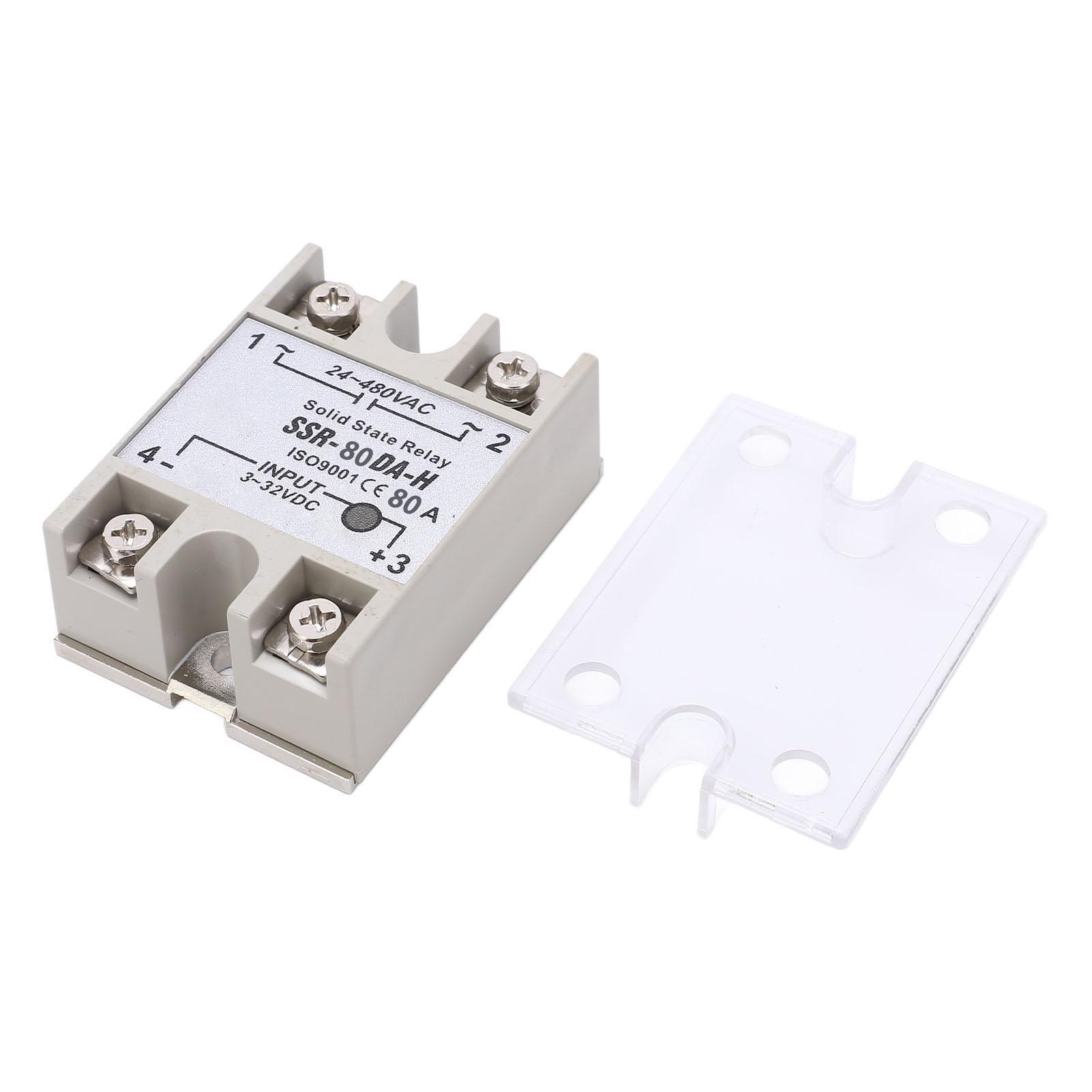 

80A Single Phase Solid State Relay DC Controlled AC Anti Corrosion SSR Module for Machinery AC24‑480V 3‑32VDC