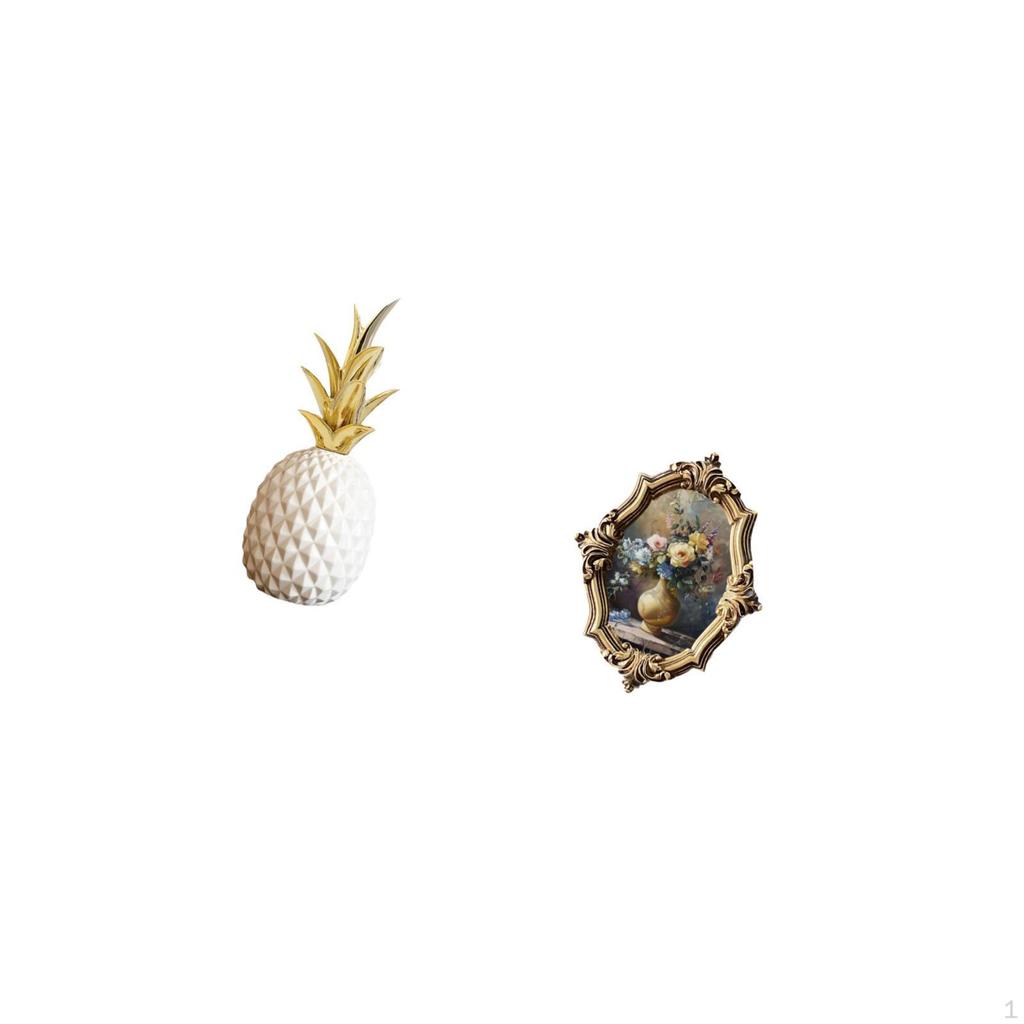 Pineapple Sculpture Resin Picture Frame Vintage Decorative Art Crafts Artificial Figurine Ornament