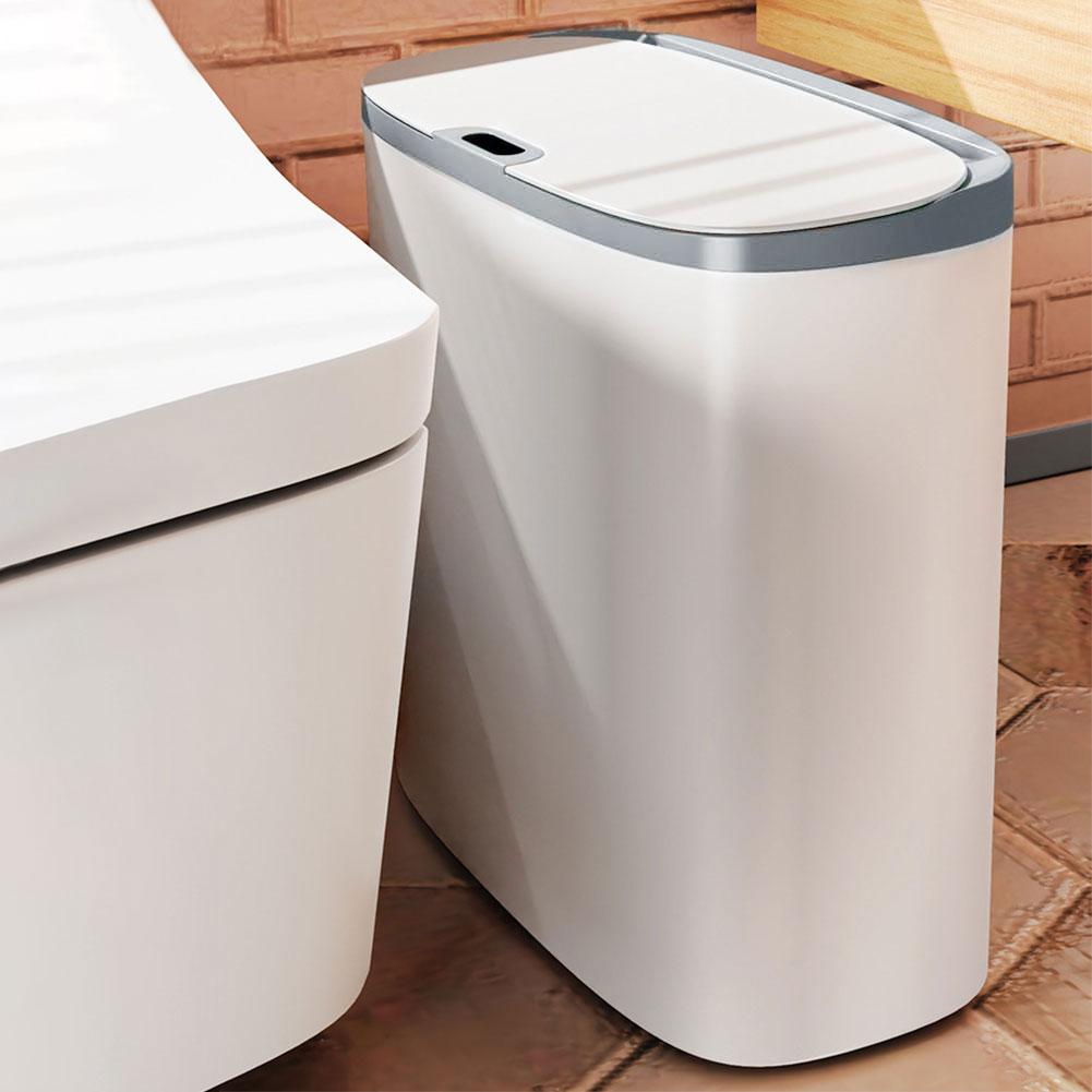 Automatic Sensor Garbage Bucket Large Capacity Narrow Seam Storage Bucket with Lid IPX5 Waterproof Bathrom Accessories