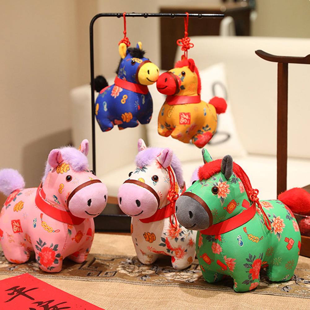 Fabric Zodiac-Horse Plush To Ideal Zodiac-Horse Present For Lunars New Year Charming Home & Office Display