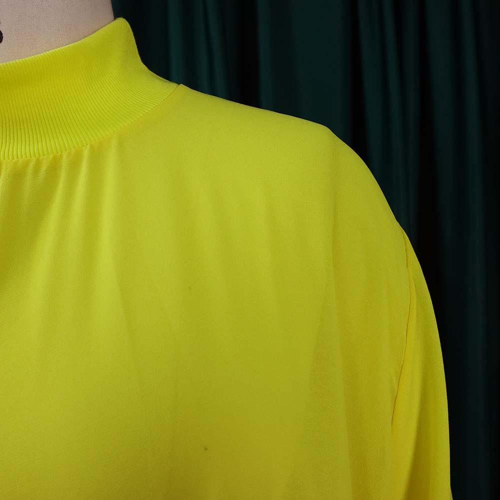 JKASHDK Damenmode Sommer Frühling Einfarbiger Druck Plus Size Lose Langarm Halber Rollkragenpullover Mittlere Taille Freizeitkleider