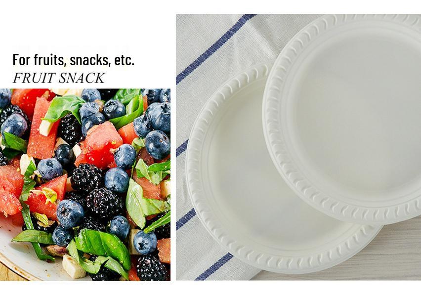**Eco-Friendly Corn Starch Cake Plate, Round 15cm - Biodegradable Tableware**