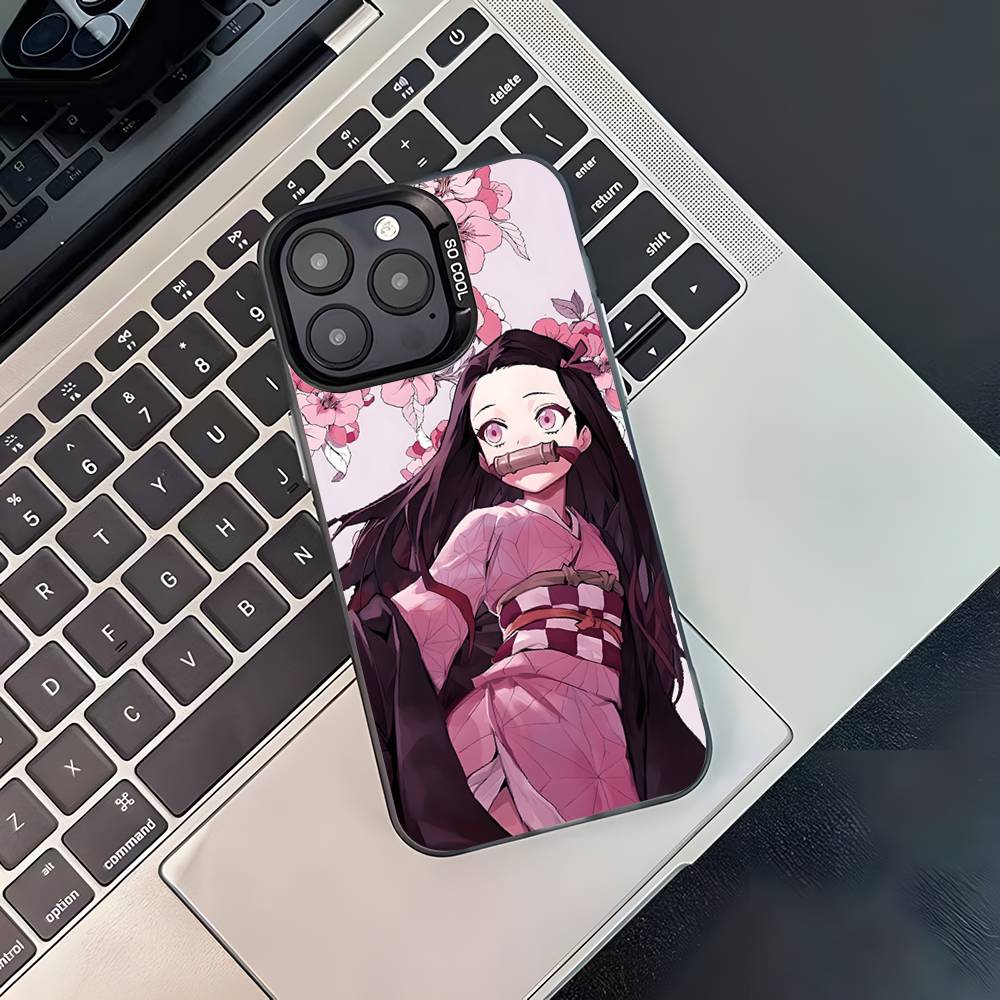 D-Demon N-Nezuko Slayer Phone Case For iPhone 16,15,14,13,12,11,Pro,XS,Max,Plus,Mini,SE4,E Black Matte Shockproof Cover