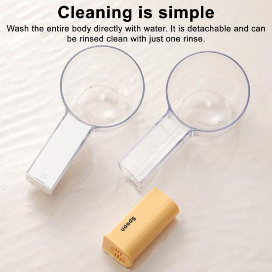 Graduated Spoon with Insect-Proof Storage Box Removable Handle Transparent Measuring Spoon 40ml-160ml Food-Grade Kitchen Tool for Rice Noodles Cooking