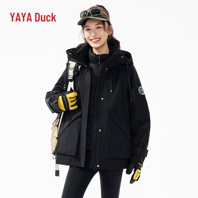 Yaya Women's Hooded Mid-Length Windproof Outdoor Jacket