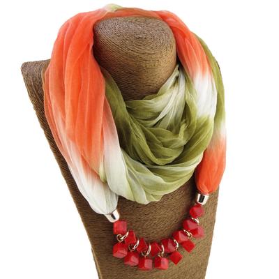 Sommer-Sonnenschutz-Schal Farbverlauf Seidenschal Schal Harz-Halskettenanhänger Damenschmuck Schal