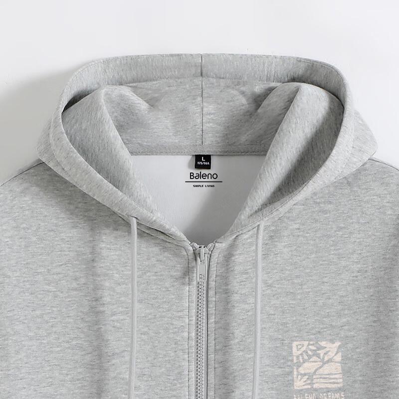 Baleno Men's Loose Fit Hooded Zipper Sweatshirt